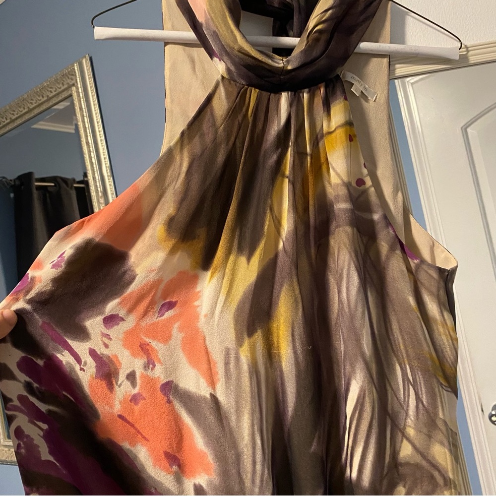 100% silk pattern halter top